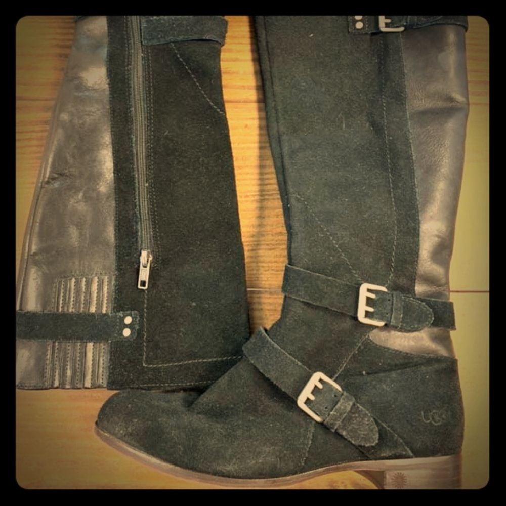 UGG Zip Up Riding Boots Black Size 8
